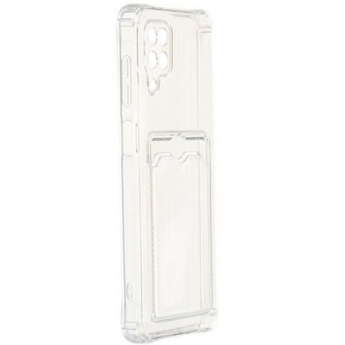 Силиконовый чехол для Samsung Galaxy A12 Silicone Card Holder Case Прозрачный