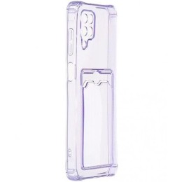 Силиконовый чехол для Samsung Galaxy A12 Silicone Card Holder Case Сиреневый