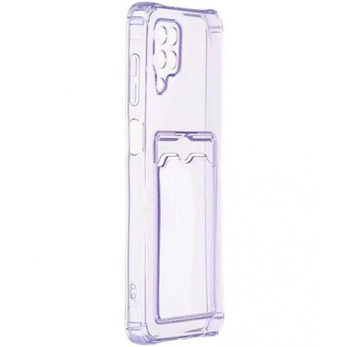 Силиконовый чехол для Samsung Galaxy A12 Silicone Card Holder Case Сиреневый