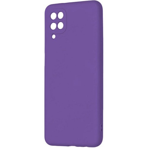 Силиконовый чехол для Samsung Galaxy A12 Soft с микрофиброй Фиолетовый