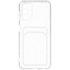 Силиконовый чехол для Samsung Galaxy A13 Silicone Card Holder Case с защитой камеры Прозрачный