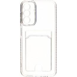 Силиконовый чехол для Samsung Galaxy A14 TPU iBox Crystal с защитой камеры и кардхолдером Прозрачный