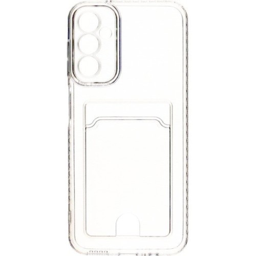 Силиконовый чехол для Samsung Galaxy A14 TPU iBox Crystal с защитой камеры и кардхолдером Прозрачный
