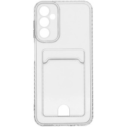 Силиконовый чехол для Samsung Galaxy A14 4G Silicone Card Holder Case с защитой камеры Прозрачный