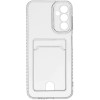 Силиконовый чехол для Samsung Galaxy A14 4G Silicone Card Holder Case с защитой камеры Прозрачный