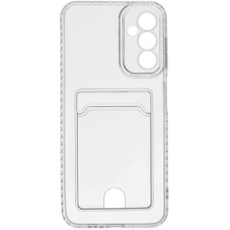 Силиконовый чехол для Samsung Galaxy A14 4G Silicone Card Holder Case с защитой камеры Прозрачный