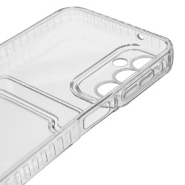Силиконовый чехол для Samsung Galaxy A14 4G Silicone Card Holder Case с защитой камеры Прозрачный