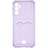 Силиконовый чехол для Samsung Galaxy A14 4G Silicone Card Holder с защитой камеры Сиреневый