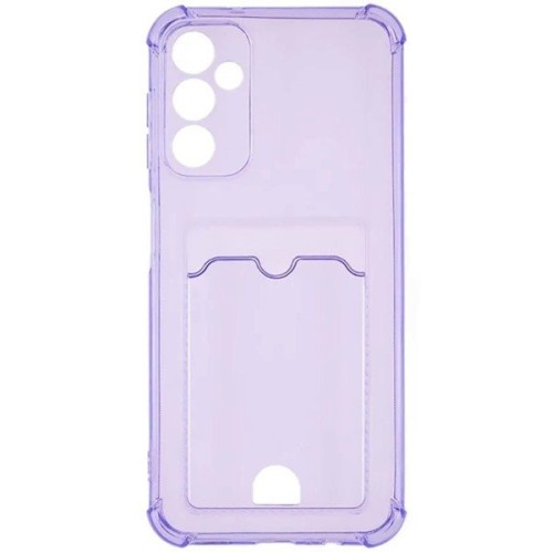Силиконовый чехол для Samsung Galaxy A14 4G Silicone Card Holder с защитой камеры Сиреневый