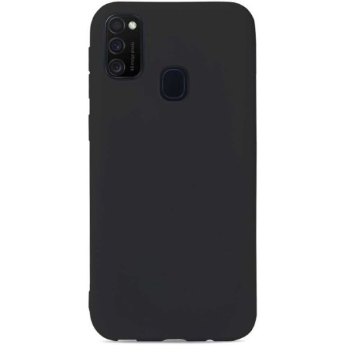 Силиконовый чехол для Samsung Galaxy A21S TPU 1мм Черный матовый