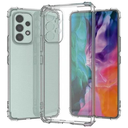 Силиконовый чехол для Samsung Galaxy A23 TPU 1.5мм с усиленными углами и защитой камеры Прозрачный