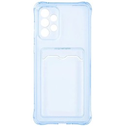 Силиконовый чехол для Samsung Galaxy A33 Silicone Card Holder Case с защитой камеры Голубой