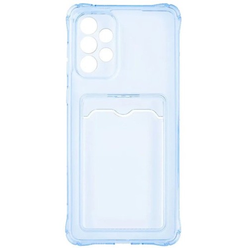 Силиконовый чехол для Samsung Galaxy A33 Silicone Card Holder Case с защитой камеры Голубой