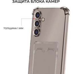 Силиконовый чехол для Samsung Galaxy A34 Krieger с кардхолдером Серый