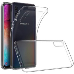 Силиконовый чехол для Samsung Galaxy A50 Skinbox Slim Silicone 4People Прозрачный