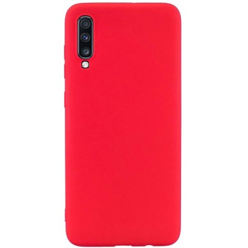 Силиконовый чехол для Samsung Galaxy A50 TPU 1мм Красный матовый