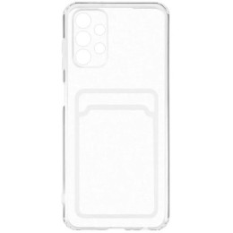 Силиконовый чехол для Samsung Galaxy A53 Silicone Card Holder Case с защитой камеры Прозрачный