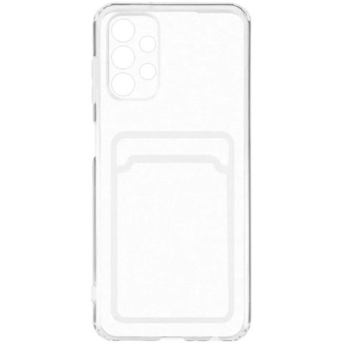 Силиконовый чехол для Samsung Galaxy A53 Silicone Card Holder Case с защитой камеры Прозрачный
