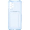 Силиконовый чехол для Samsung Galaxy A53 Silicone Card Holder Case с защитой камеры Голубой