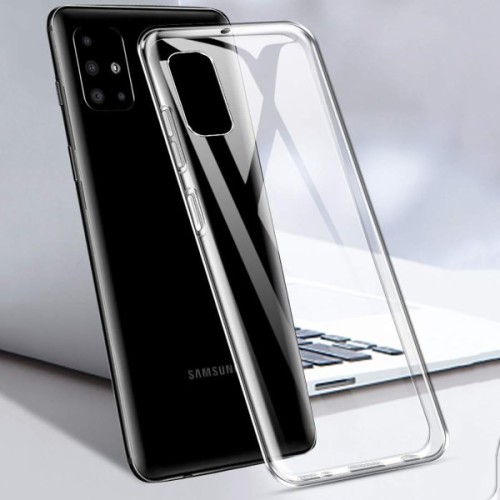 Силиконовый чехол для Samsung Galaxy A71 TPU 1мм Прозрачный глянцевый