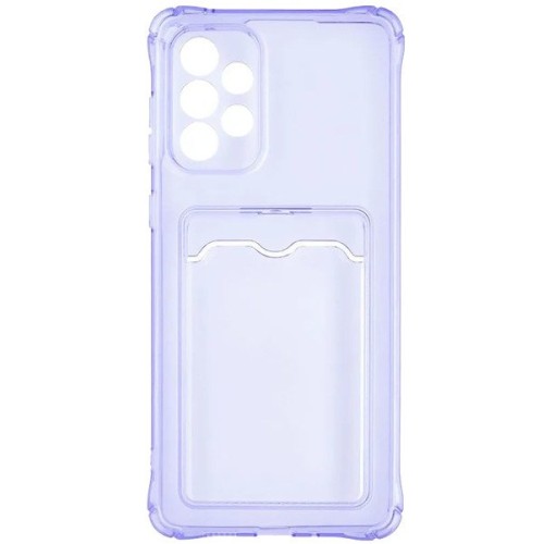 Силиконовый чехол для Samsung Galaxy A73 Silicone Card Holder Case с защитой камеры Сиреневый