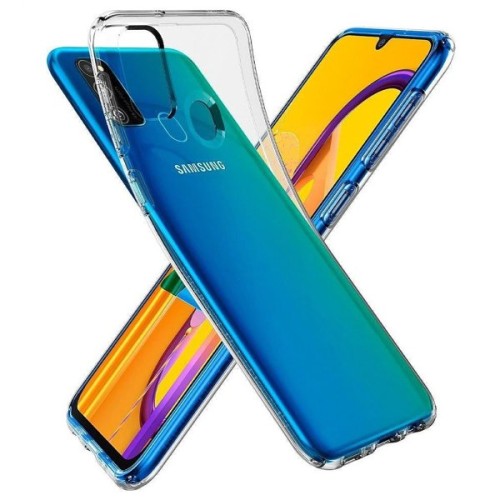 Силиконовый чехол для Samsung Galaxy M21 TPU 1мм Прозрачный глянцевый