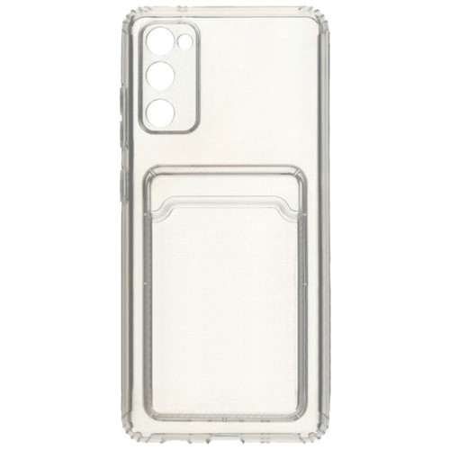 Силиконовый чехол для Samsung Galaxy S20FE Silicone Card Holder Case с защитой камеры Прозрачный
