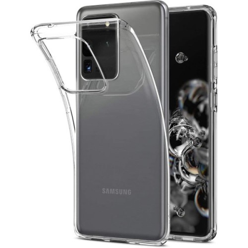 Силиконовый чехол для Samsung Galaxy S20 Ultra TPU 1мм Прозрачный глянцевый