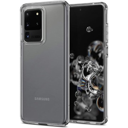 Силиконовый чехол для Samsung Galaxy S20 Ultra TPU 1мм Прозрачный глянцевый