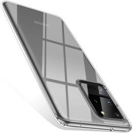 Силиконовый чехол для Samsung Galaxy S20 Ultra TPU 1мм Прозрачный глянцевый
