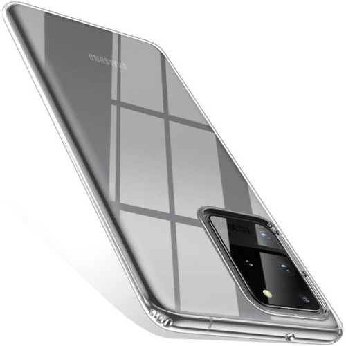 Силиконовый чехол для Samsung Galaxy S20 Ultra TPU 1мм Прозрачный глянцевый