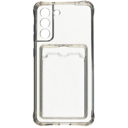 Силиконовый чехол для Samsung Galaxy S21 FE Silicone Card Holder Case с защитой камеры Прозрачный