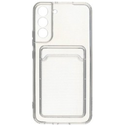 Силиконовый чехол для Samsung Galaxy S22+ TPU 1.5мм с картхолдером и защитой камеры Прозрачный