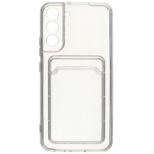 Силиконовый чехол для Samsung Galaxy S22+ TPU 1.5мм с картхолдером и защитой камеры Прозрачный