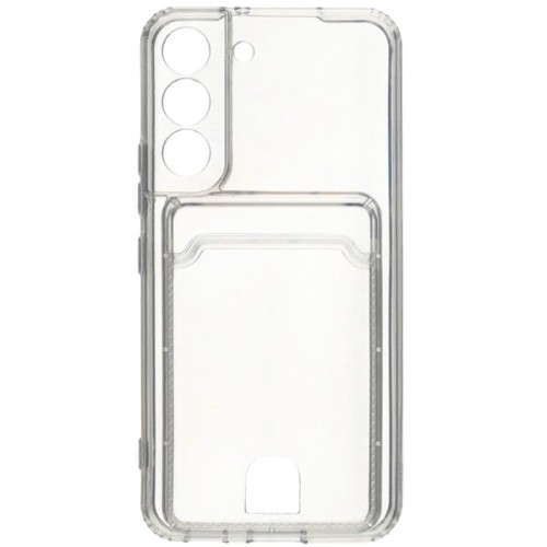 Силиконовый чехол для Samsung Galaxy S22 TPU 1.5мм с картхолдером и защитой камеры Прозрачный