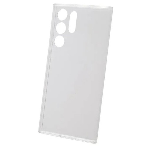 Силиконовый чехол для Samsung Galaxy S22 Ultra TPU 1мм с защитой камеры Прозрачный