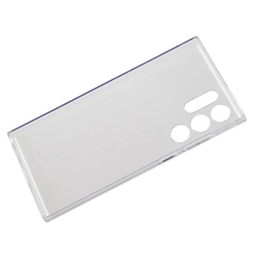 Силиконовый чехол для Samsung Galaxy S22 Ultra TPU 1мм с защитой камеры Прозрачный