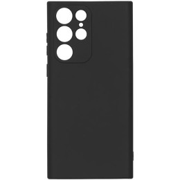 Силиконовый чехол для Samsung Galaxy S22 Ultra TPU 1мм с защитой камеры Черный матовый