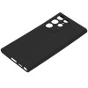 Силиконовый чехол для Samsung Galaxy S22 Ultra TPU 1мм с защитой камеры Черный матовый