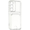 Силиконовый чехол для Samsung Galaxy S23 Silicone Card Holder Case с защитой камеры Прозрачный