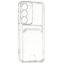 Силиконовый чехол для Samsung Galaxy S23 Silicone Card Holder Case с защитой камеры Прозрачный