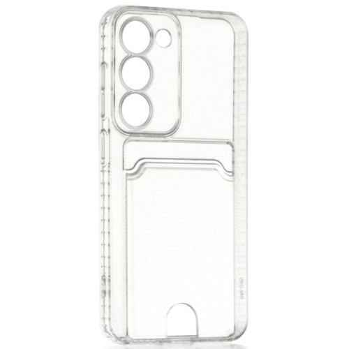 Силиконовый чехол для Samsung Galaxy S23 Silicone Card Holder Case с защитой камеры Прозрачный