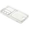Силиконовый чехол для Samsung Galaxy S23 Silicone Card Holder Case с защитой камеры Прозрачный