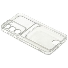 Силиконовый чехол для Samsung Galaxy S23 Silicone Card Holder Case с защитой камеры Прозрачный