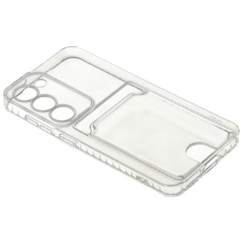 Силиконовый чехол для Samsung Galaxy S23 Silicone Card Holder Case с защитой камеры Прозрачный