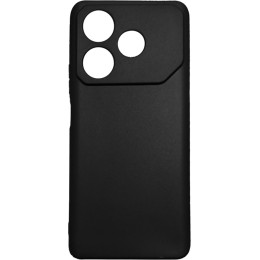 Силиконовый чехол для Tecno Pova 6 Neo TPU mate 1mm с защитой камеры Черный