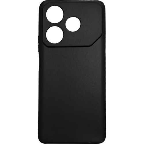 Силиконовый чехол для Tecno Pova 6 Neo TPU mate 1mm с защитой камеры Черный