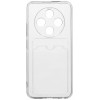 Силиконовый чехол для Tecno Spark 30C TPU 1.5mm с кардхолдером и защитой камеры Прозрачный