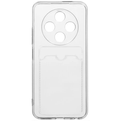 Силиконовый чехол для Tecno Spark 30C TPU 1.5mm с кардхолдером и защитой камеры Прозрачный