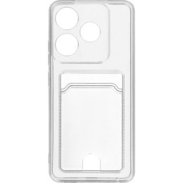 Силиконовый чехол для Tecno Spark Go 1 TPU 1.5mm с кардхолдером и защитой камеры Прозрачный